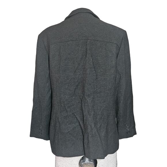 Anne Klein Dark Brown Wool Blend Blazer Jacket Size Small - Picture 2 of 4